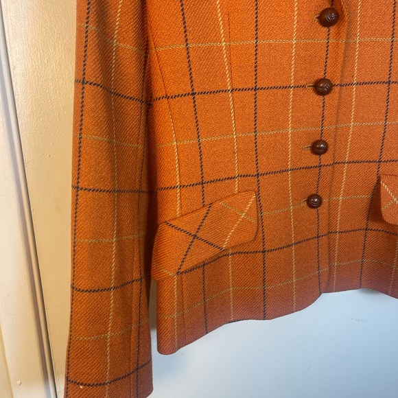Burberry Orange Checkered Blazer - Picture 8 of 16